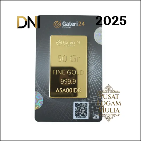 Logam Mulia Galeri24 Emas 50 Gram 999.9% Certicard - Pegadaian